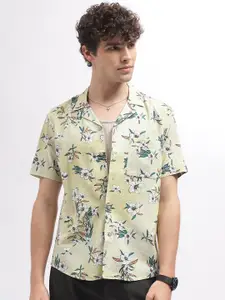 Iconic Floral Printed Cuban Collar Casual Shirt