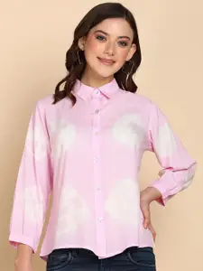 Maaesa Relaxed Tie & Dye Spread Collar Regular Fit Casual Shirt