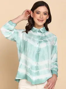 Maaesa Relaxed Tie & Dye Casual Shirt