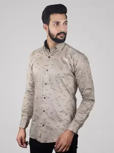 INDIAN THREADS Comfort Abstract Printed Cotton Casual Shirt