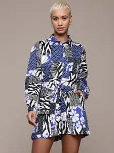 The Roadster Lifestyle Co. Women Printed Shirt With Shorts Co-Ord Set
