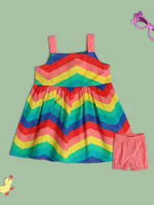 MINI KLUB Infant Girls Striped Pure Cotton A-Line Dress