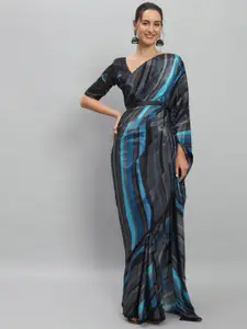 RACHNA Striped Satin Ready to Wear Saree