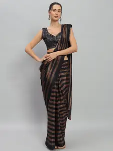 RACHNA Striped Satin Ready to Wear Saree