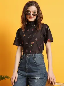 The Dry State High Neck Floral Printed Top