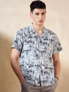 DENNISON Block Printed Oversized Casual Shirt