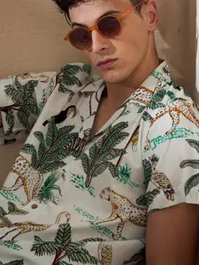 DENNISON Block Printed Oversized Casual Shirt