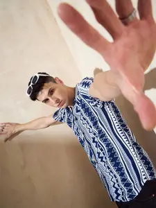 DENNISON Block Printed Oversized Casual Shirt