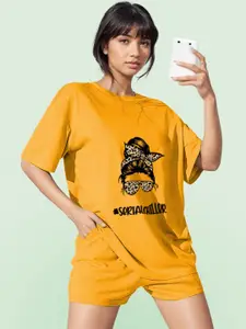 KRAASA Graphic Printed T-Shirt & Shorts