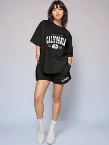 KRAASA Printed T-Shirt With Shorts