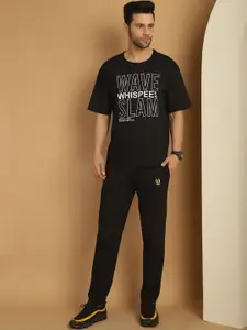 MACK JONNEY Printed Round Neck Oversized Half Sleeves Tracksuit