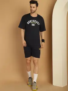 MACK JONNEY Printed Round Neck Oversized T-Shirt With Shorts