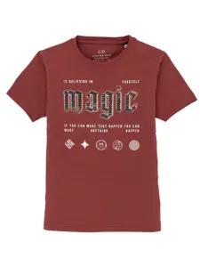 Status Quo Boys Typography Printed Round Neck Cotton T-shirt