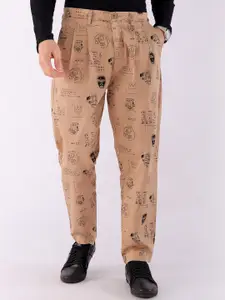 The Indian Garage Co Men Printed Loose Fit Cotton Joggers