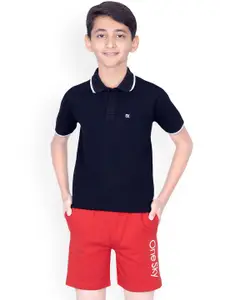 ONE SKY Boys Mid Rise Pure Cotton Shorts