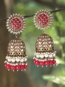 Adwitiya Collection 24CT Gold-Plated Dome Shaped Jhumkas