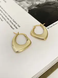 KRYSTALZ Stainless Steel Gold Plated Hoop Earrings