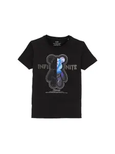 Status Quo Boys Typography Printed Round Neck Cotton T-shirt
