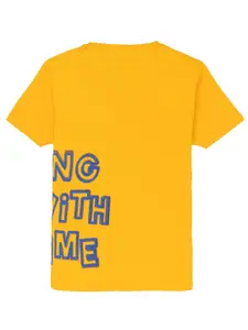 Status Quo Boys Typography Printed Round Neck Short Sleeves Cotton T-shirt