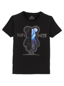 Status Quo Boys Typography Printed Round Neck Cotton T-shirt