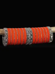 LAVAZZA Set Of 70 Stones & Mirrors Studded Lightweight Bangles