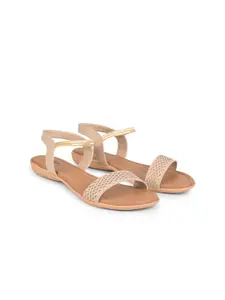 Liberty Open Toe Flats With Laser Cuts