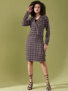 Selvia Checked Coat With Skirts Co-Ords