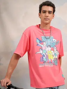 HIGHLANDER Typography Puff Printed Round Neck Oversized T-shirt