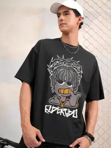 HIGHLANDER Graphic Puff Printed Round Neck Oversized T-shirt