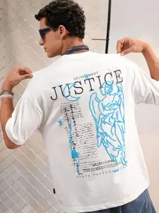 HIGHLANDER Typography Puff Printed Round Neck Oversized T-shirt