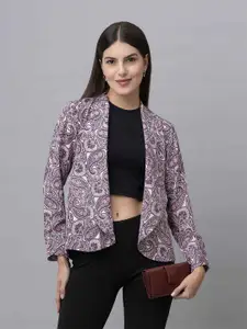 PURYS Paisley Printed Open Front Shrug