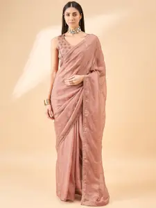all about you Embellished Embroidered Pure Chiffon Saree