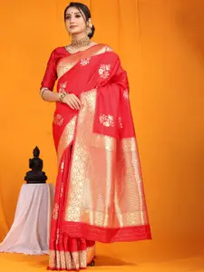 PATIALAPICKS Ethnic Motifs Woven Design Zari Pure Silk Kanjeevaram Saree