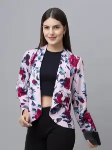 PURYS Floral Printed Open Front Shrug