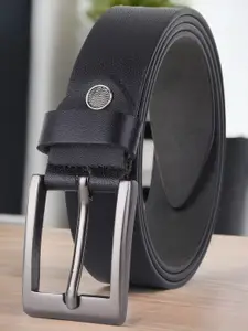 The Roadster Lifestyle Co Men Textured Genuine Leather Tang Closure Belt