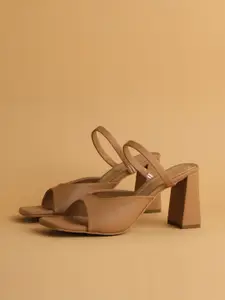 ERIDANI Open Toe Block Heels