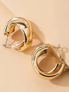 Shining Diva Fashion Gold-Plated Circular Hoop Earrings
