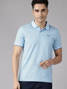 Park Avenue Micro Printed Polo Collar Slim Fit T-shirt