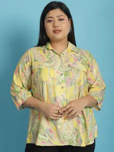 theRebelinme Plus Size Floral Opaque Printed Casual Shirt