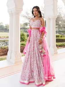 Ragavi Floral Printed Ready to Wear Lehenga & Blouse With Dupatta