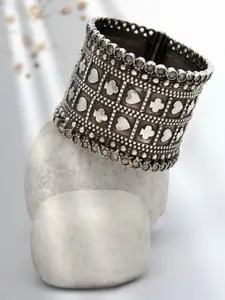 Neeta Boochra 925 Sterling Silver Crystals-Studded Bangle