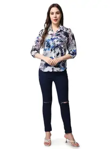 SCORPIUS Classic Floral Sheer Printed Casual Shirt