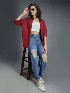 High Star Classic Oversized Drop-Shoulder Sleeves Pure Cotton Casual Shirt