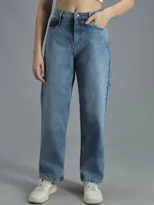 High Star Women 90's Straight High-Rise Non-Stretchable Cotton Jeans