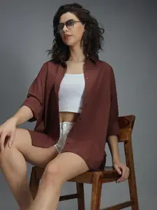 High Star Classic Oversized Drop-Shoulder Sleeves Pure Cotton Casual Shirt