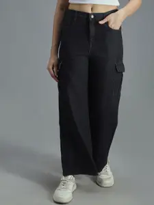 High Star Women 90's Baggy Stretchable Distress Cargo Jeans - Slouchy Fit