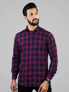 INDIAN THREADS India Slim Fit Checked Cotton Casual Shirt
