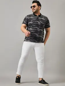AUSTIVO Plus Size Camouflage Printed Round Neck T-shirt