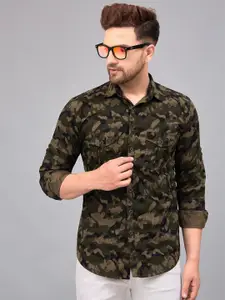 LOUIS MONARCH Comfort Camouflage Printed Cotton Casual Shirt