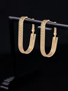 DressBerry Gold-Toned Gold-Plated Classic Hoop Earrings